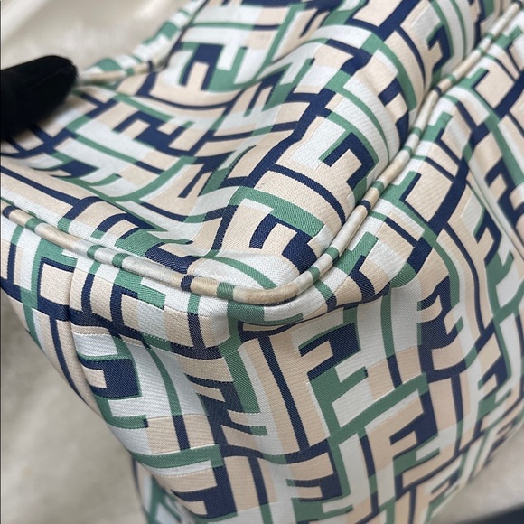 Vintage Fendi Multicolor FF Zucca Logo Canvas Tote/ Shoulder Bag w/ Zip Closure - Picture 10 of 16